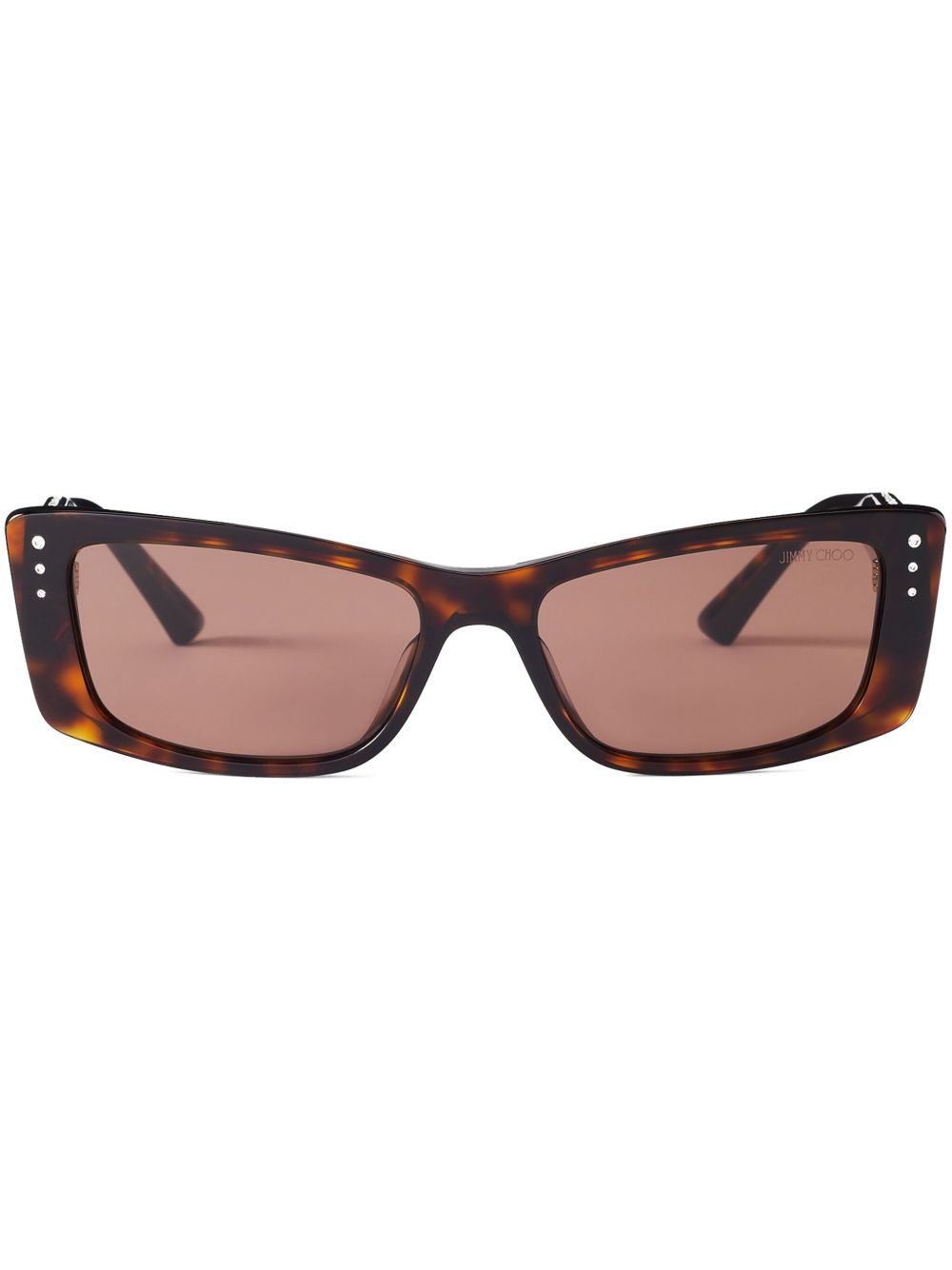 Jimmy Choo Eyewear Lexy 长方形框太阳眼镜 - 褐色