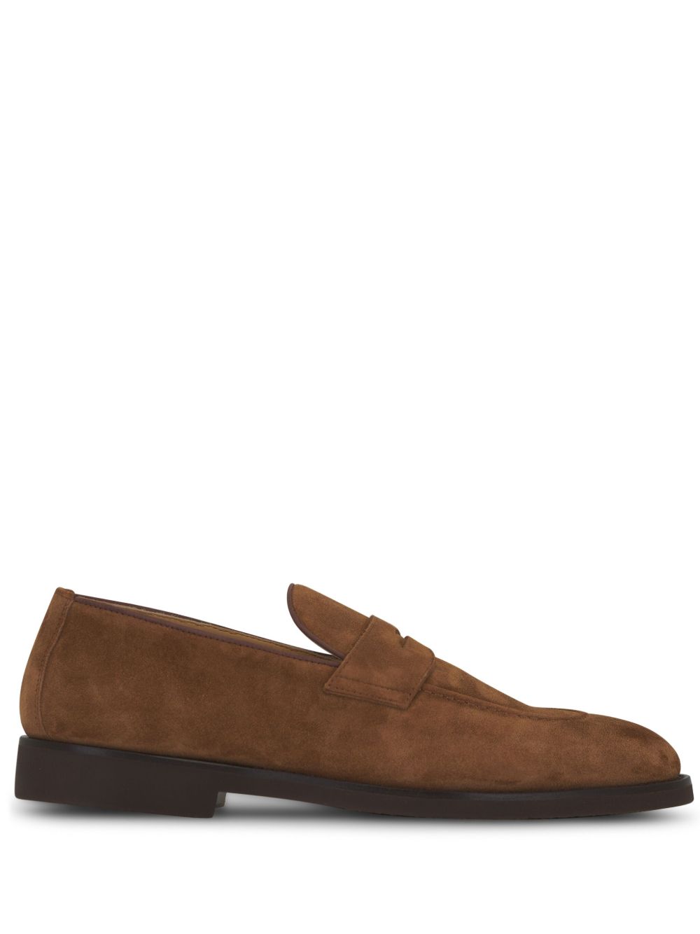 Brunello Cucinelli 便士槽绒面皮乐福鞋 - 褐色