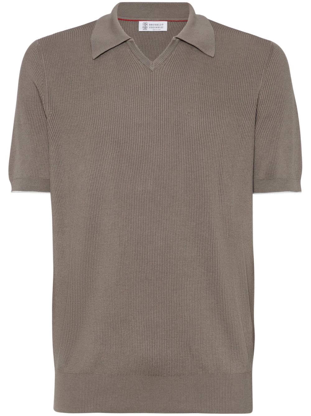 Brunello Cucinelli 针织polo领上衣 - 灰色