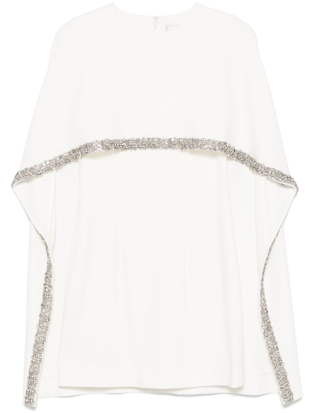 Roland Mouret 缀饰斗篷迷你连衣裙 - 白色