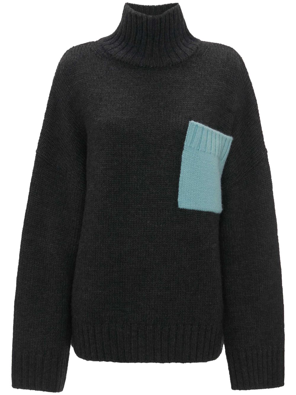 JW Anderson 对比口袋罗纹针织毛衣 - 灰色
