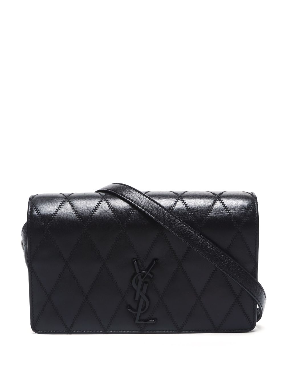 Saint Laurent Pre-Owned YSL logo单肩包（典藏款） - 黑色
