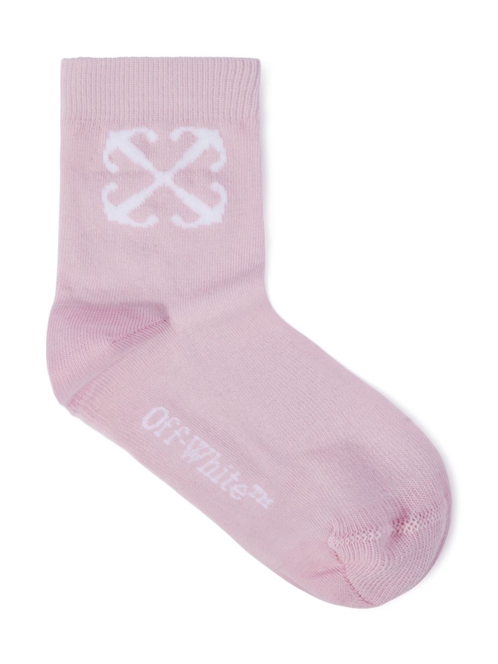 Off-White Kids 箭头logo提花针织袜 - 粉色