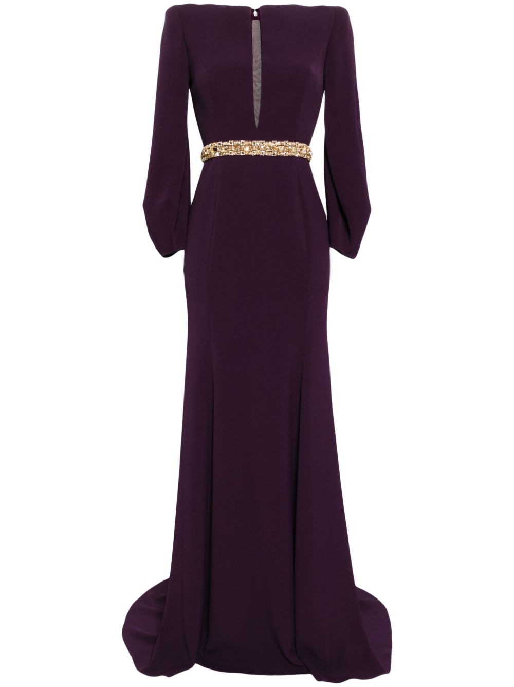 Jenny Packham Layla 晶饰斗篷式礼服 - 紫色