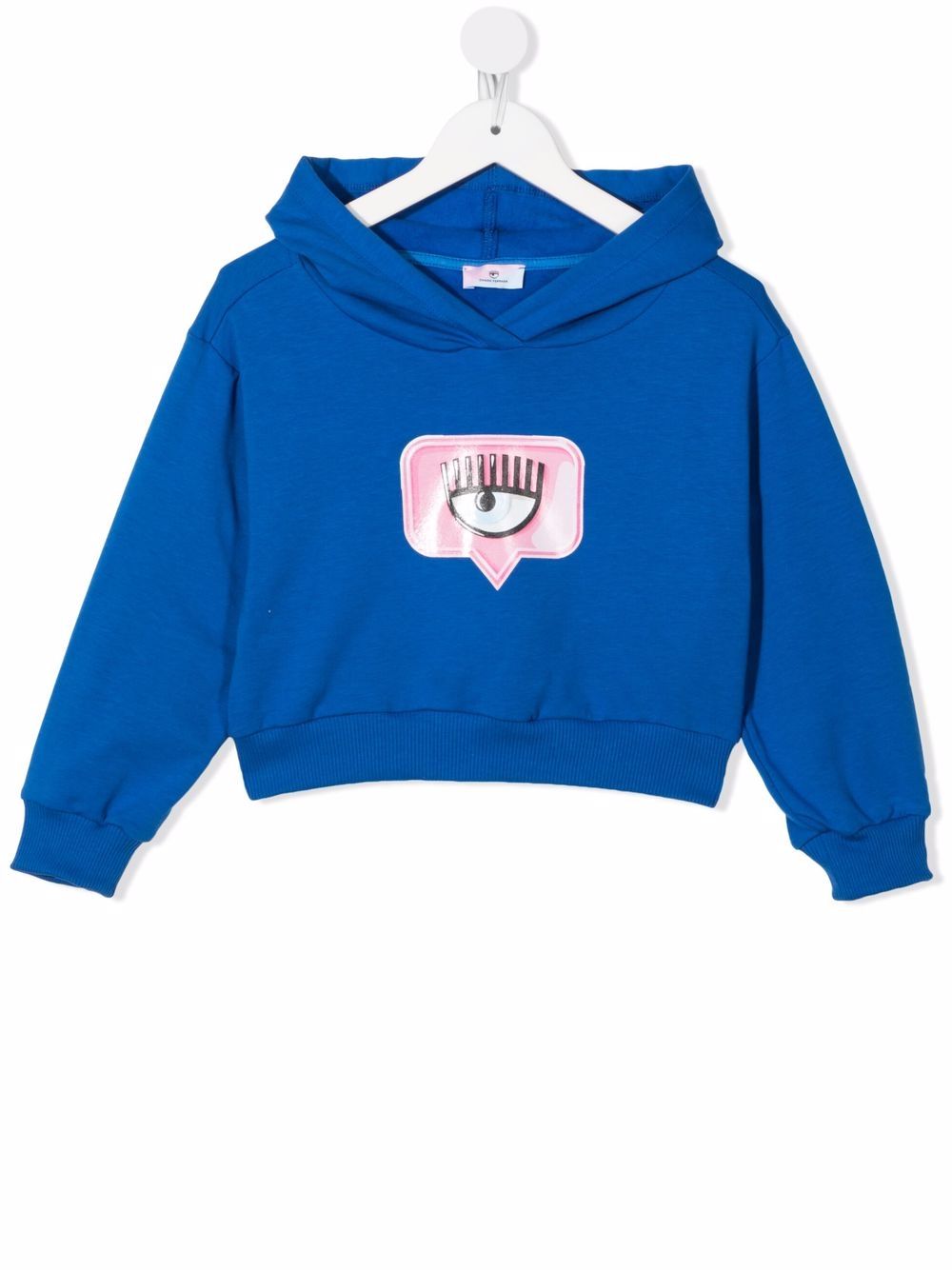 Chiara Ferragni Kids Eye-like 短款连帽衫 - 蓝色