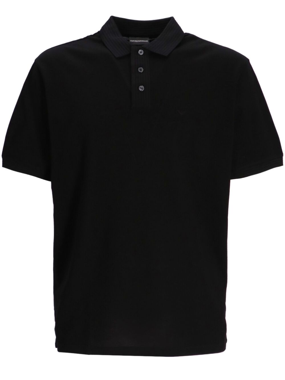 Emporio Armani 短袖棉polo衫 - 黑色