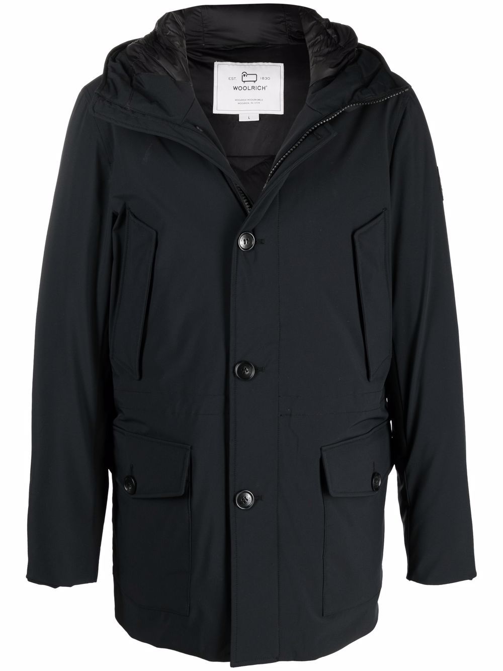 Woolrich 羽绒填充派克大衣 - 黑色