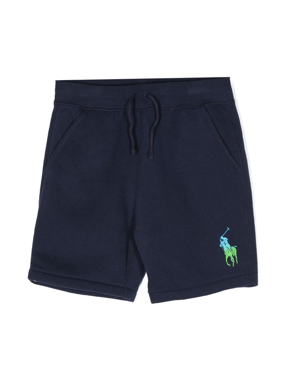 POLO RALPH LAUREN KIDS 渐变色 Pony 印花短裤 - 蓝色