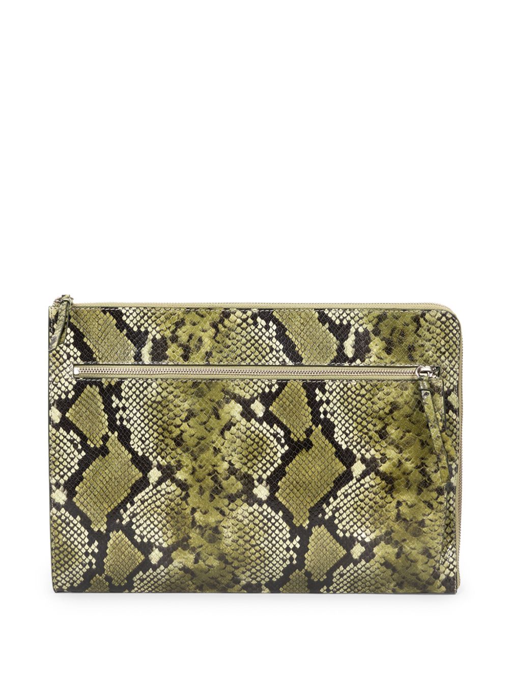 DRIES VAN NOTEN 动物纹皮质电脑包 - 绿色