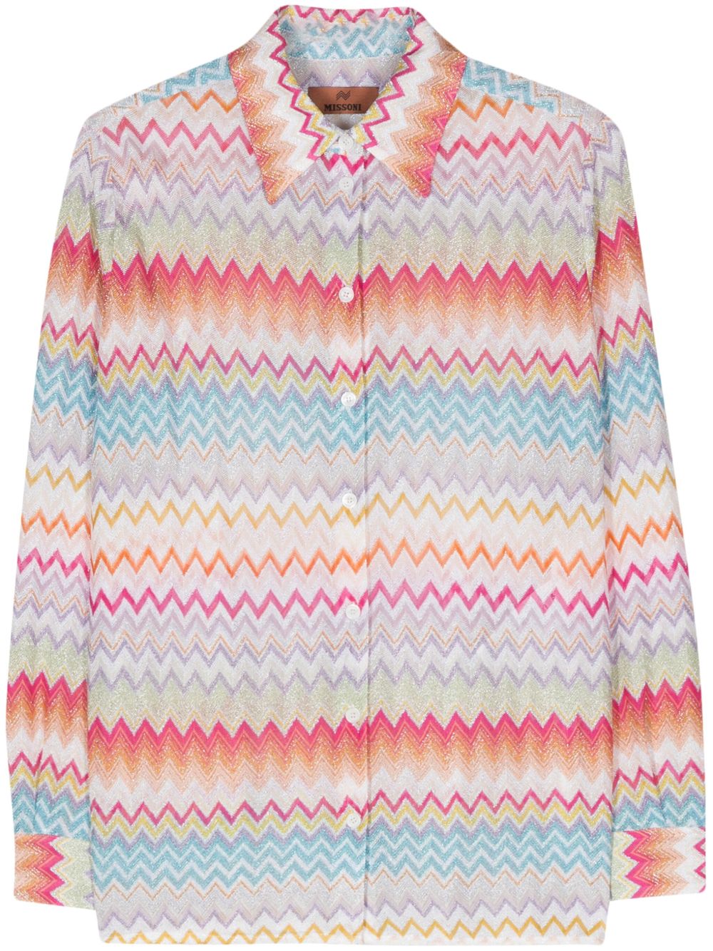 Missoni Z字形图案编织衬衫 - 白色