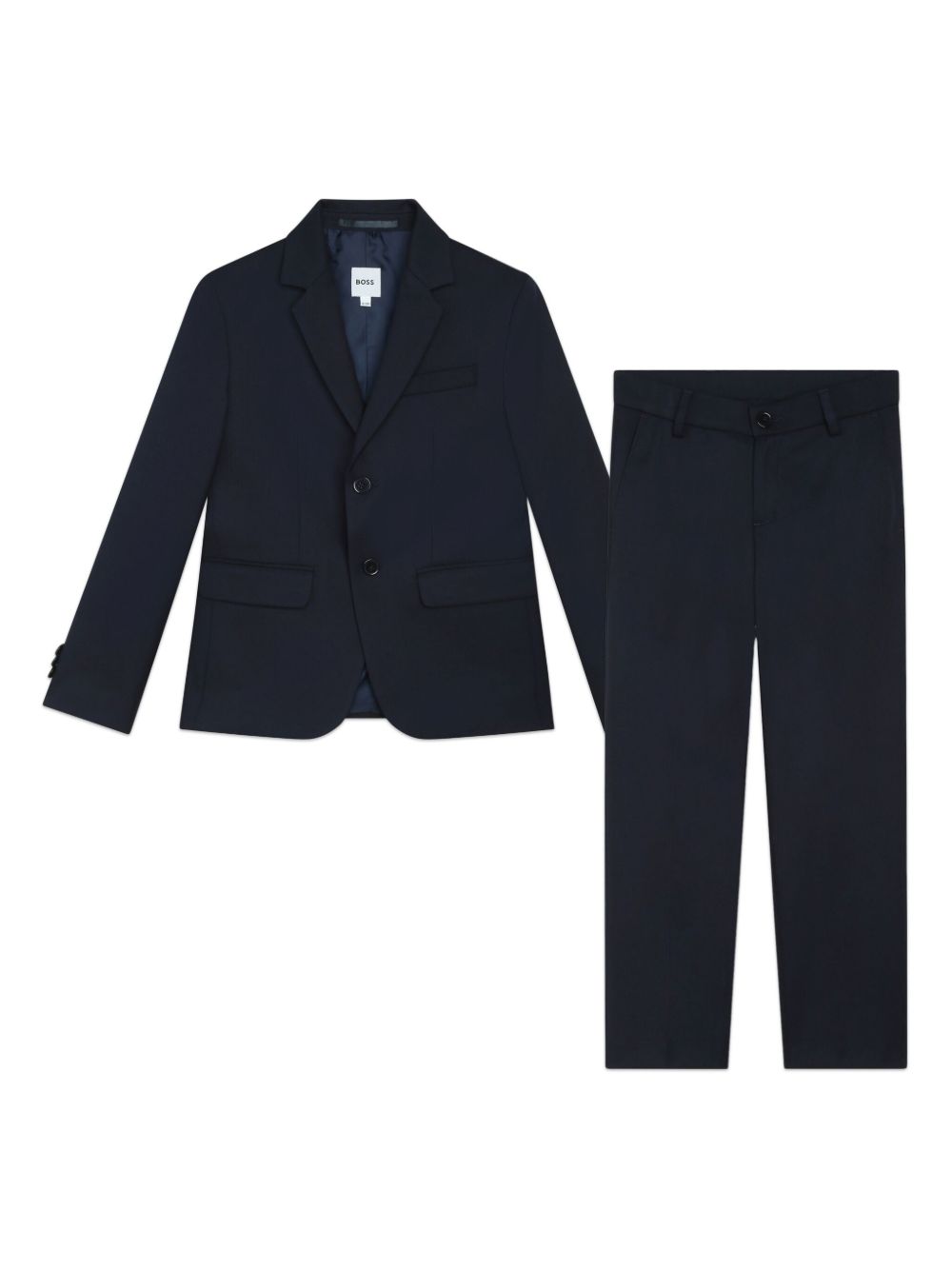 BOSS Kidswear 尖翻领单排扣西装套装 - 蓝色