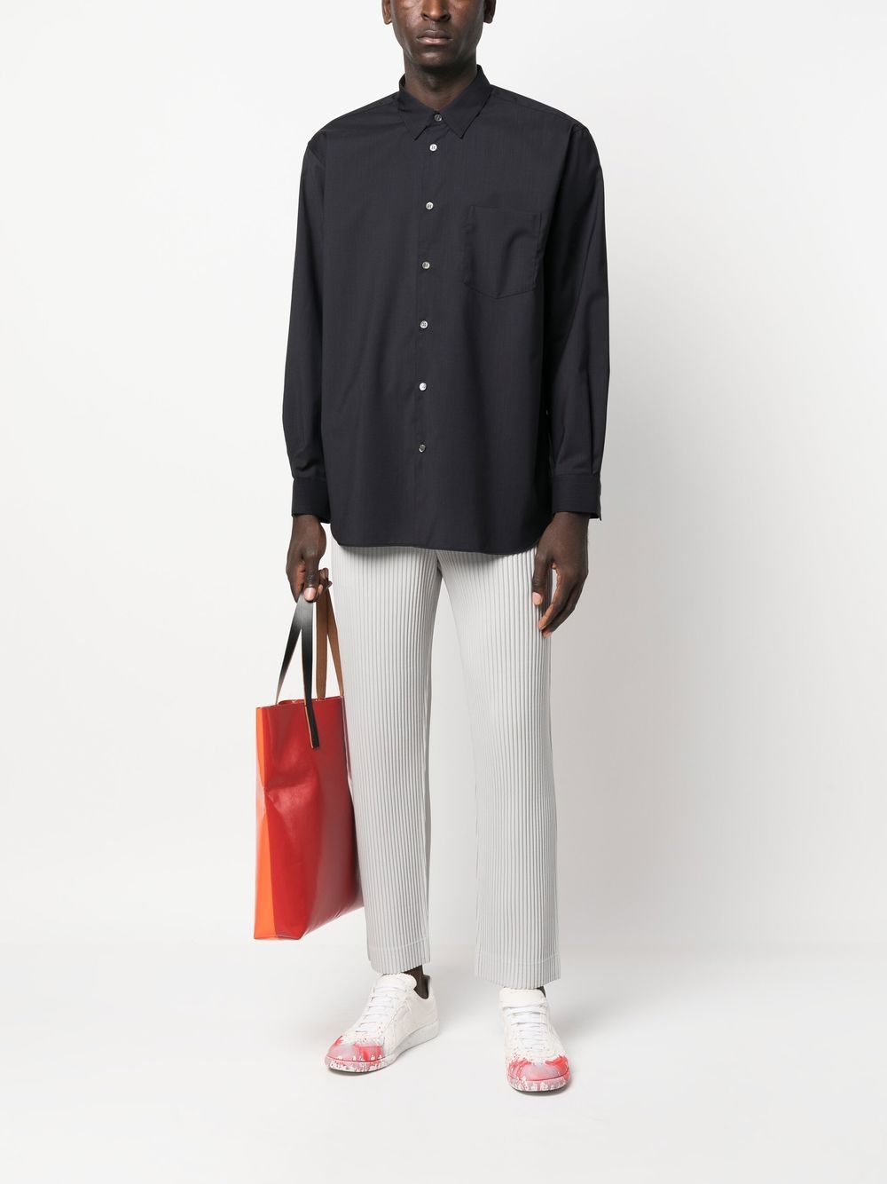 Comme Des Garçons Shirt 经典排扣衬衫 - 蓝色