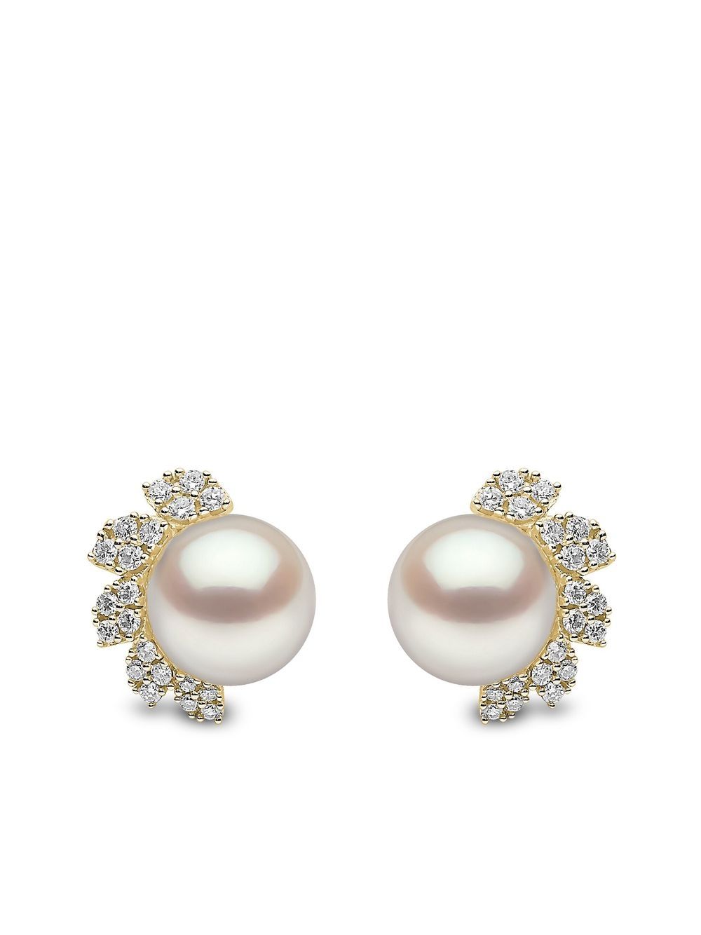 Yoko London Trend 18K黄金钻石珍珠耳钉 - 金色