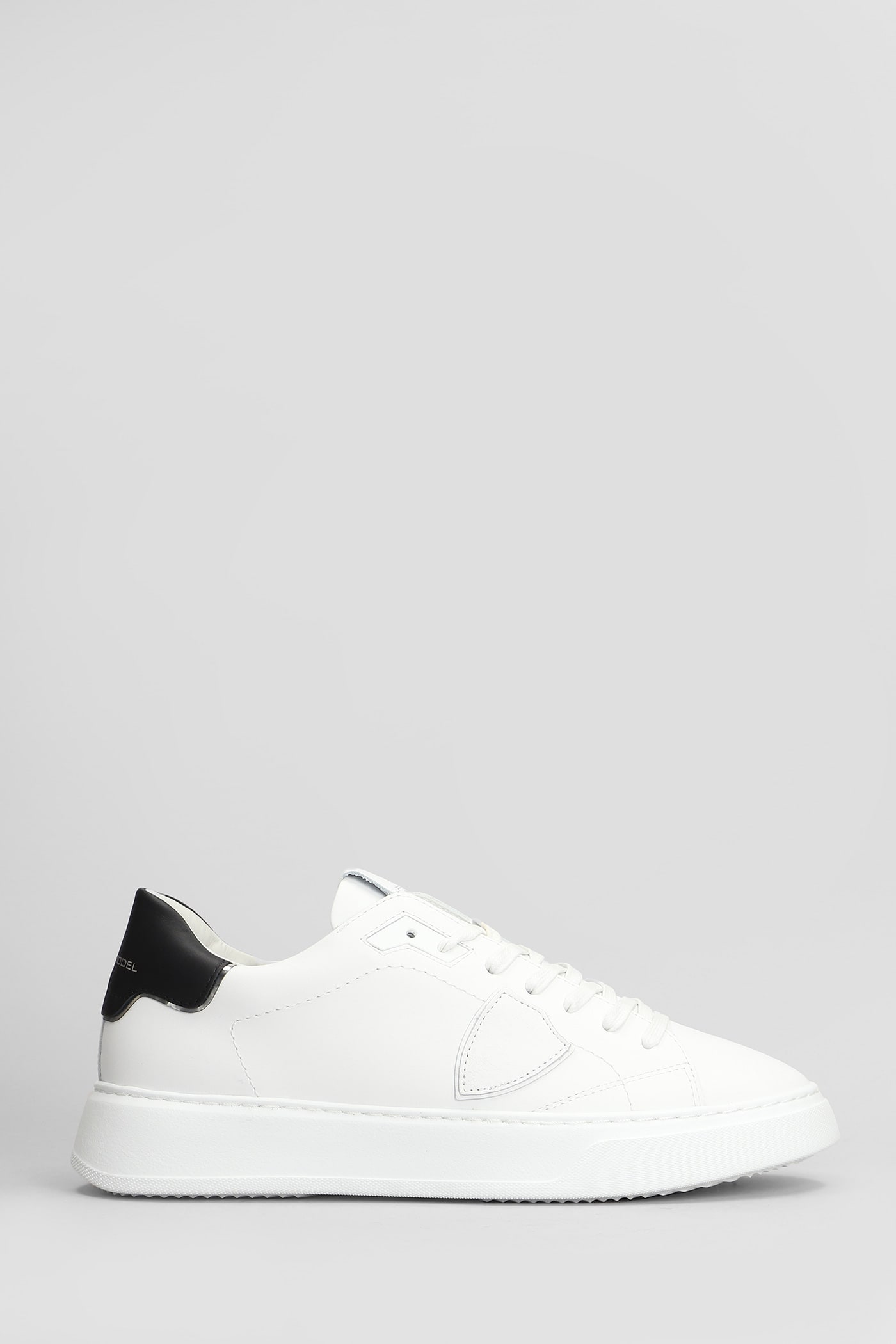 Philippe Model Temple Low Sneakers In White Leather
