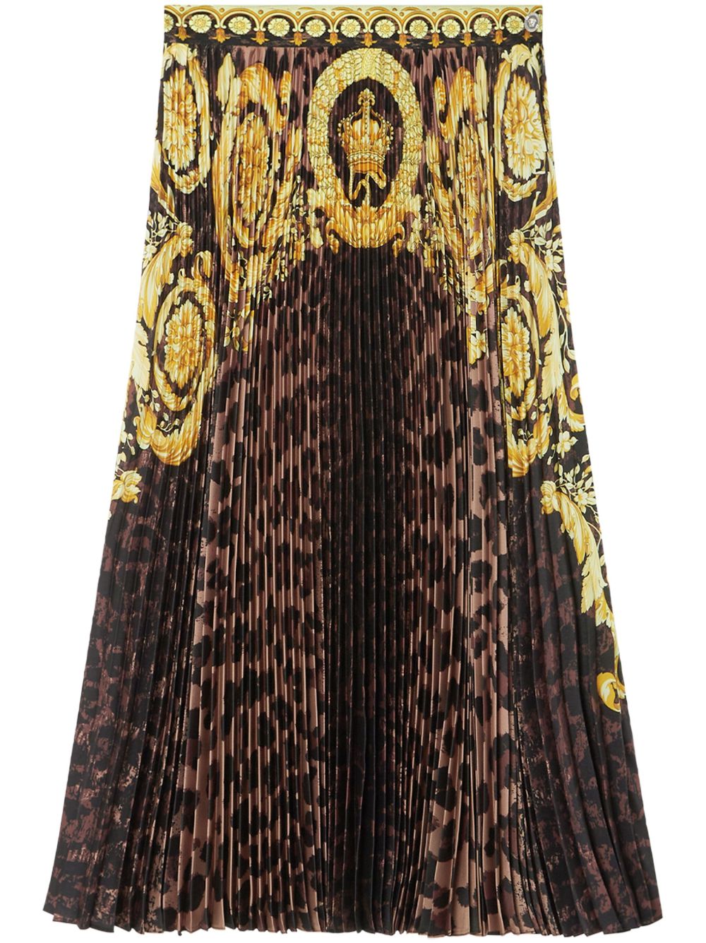 Versace Wild Barocco 百褶迷你半身裙 - 褐色