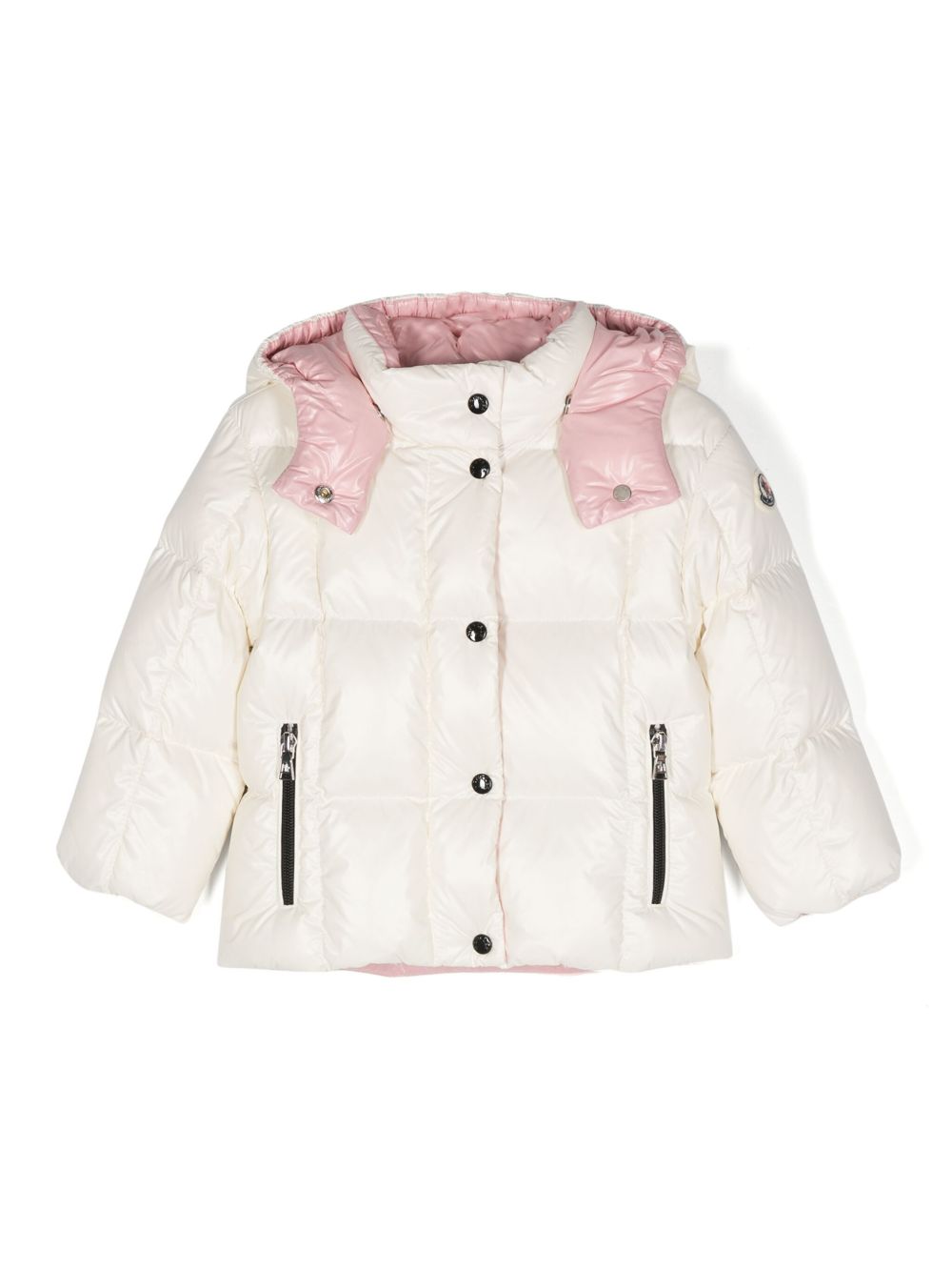 Moncler Enfant Parana 可拆卸兜帽蓬松夹克 - 白色