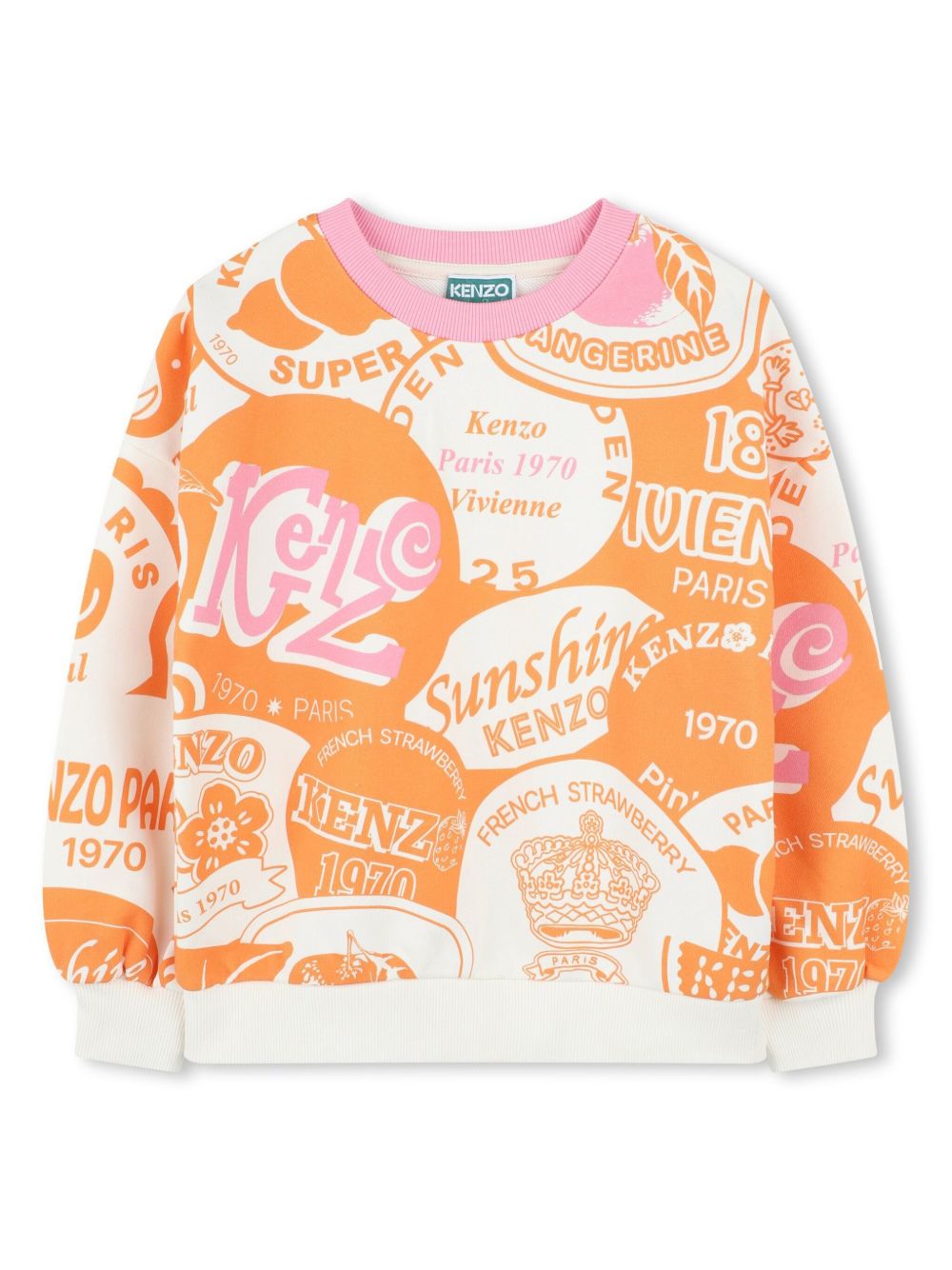Kenzo Kids 棉卫衣 - 橘色