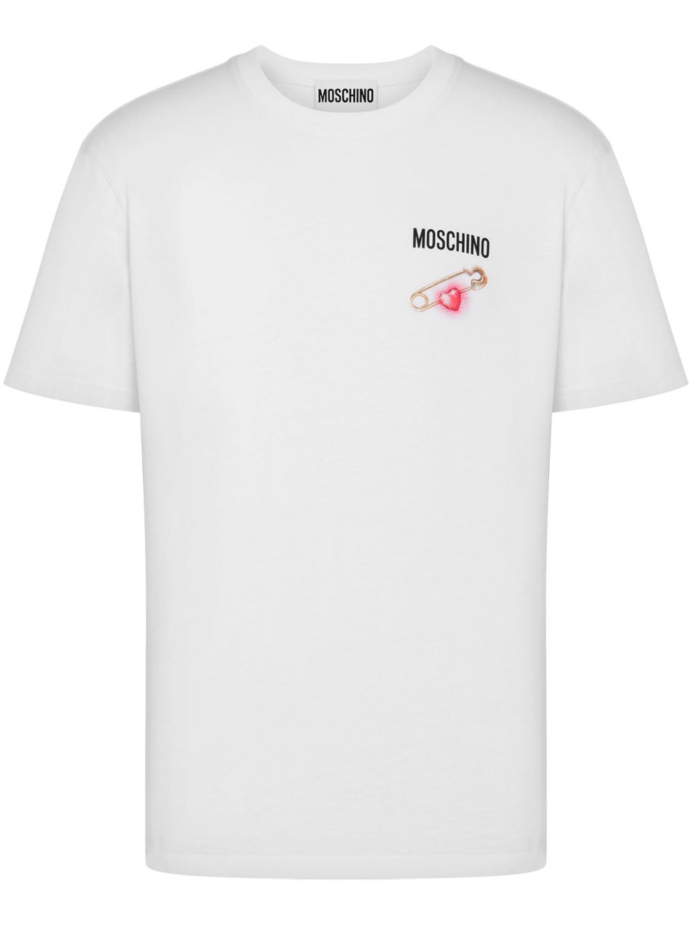 Moschino logo印花棉T恤 - 白色