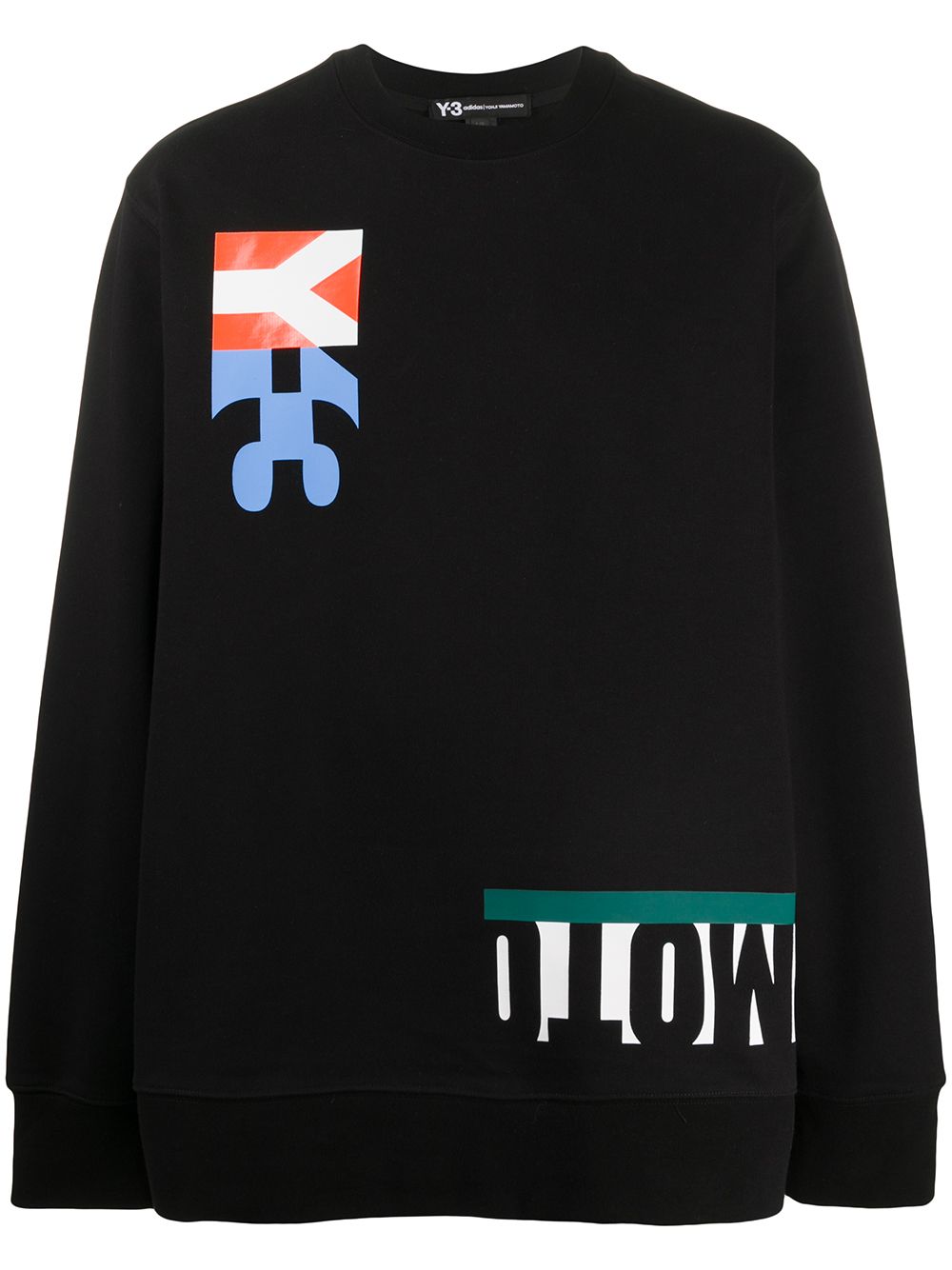 Y-3 M-cut 图案卫衣 - 黑色