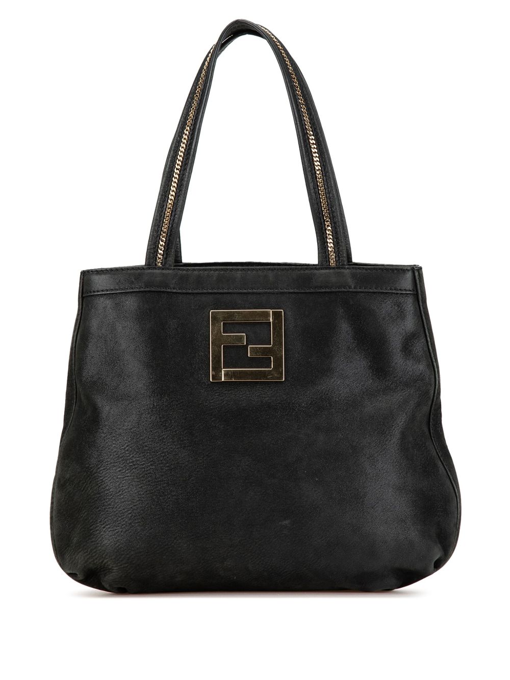 Fendi Pre-Owned FF Nubuck Chains 手提包（2000-2010年典藏款） - 黑色