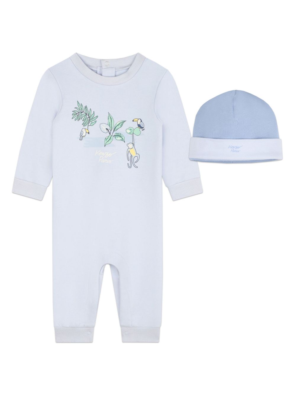 Kenzo Kids 棉连体长裤套装 - 蓝色