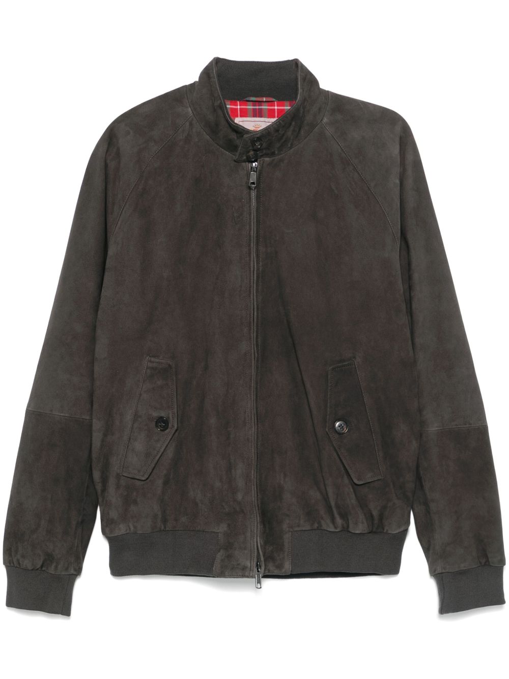Baracuta G9 Harrington 拼接绒面皮夹克 - 黑色