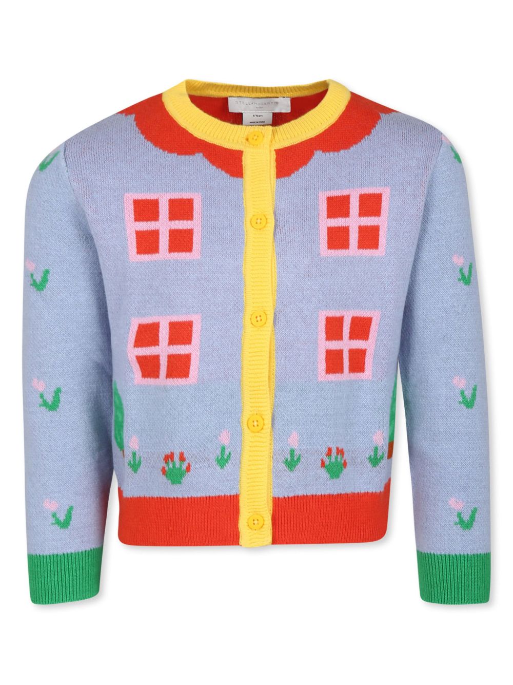 Stella McCartney Kids 针织棉混纺开衫 - 蓝色