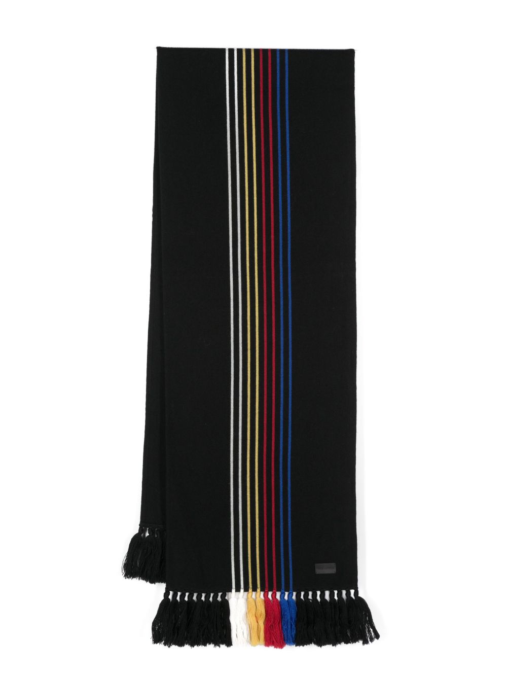 Saint Laurent 条纹围巾 - 黑色