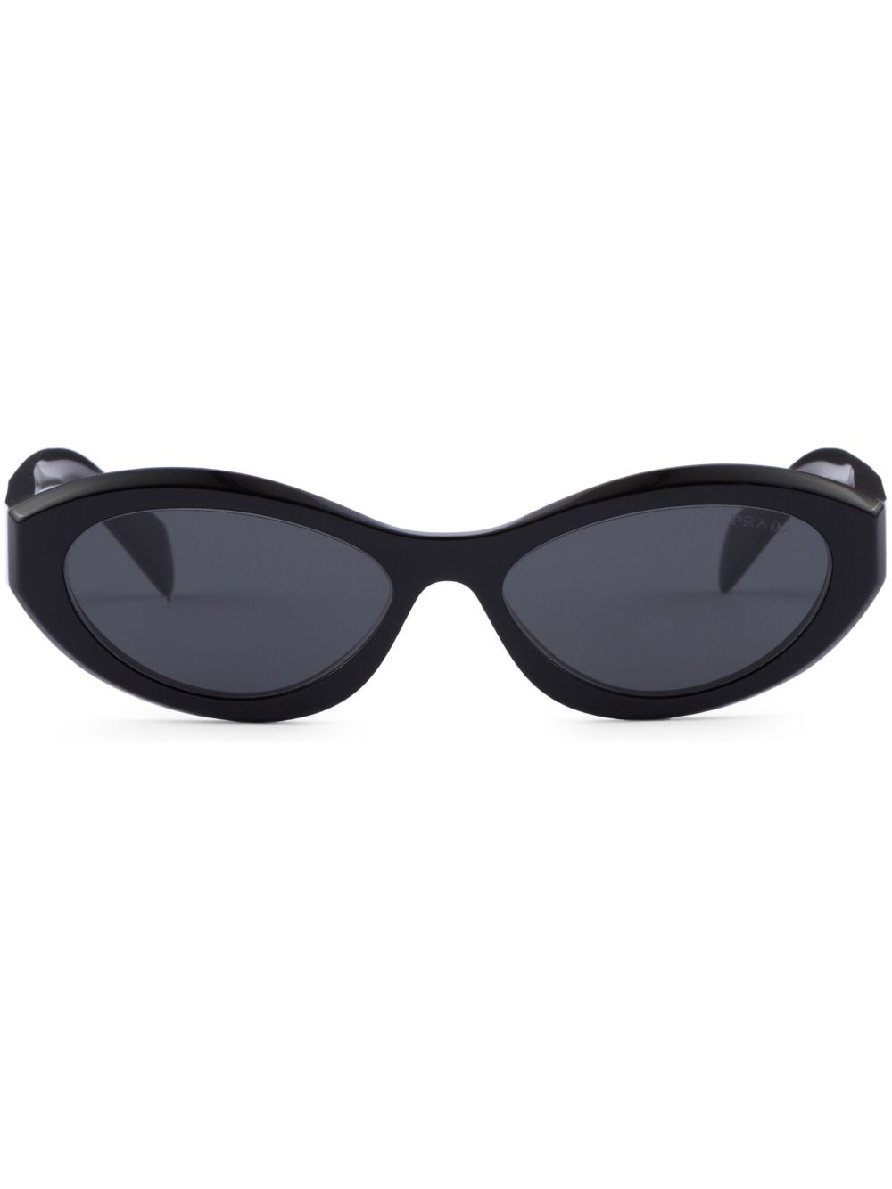 Prada Eyewear Symbole 椭圆形镜框太阳眼镜 - 黑色