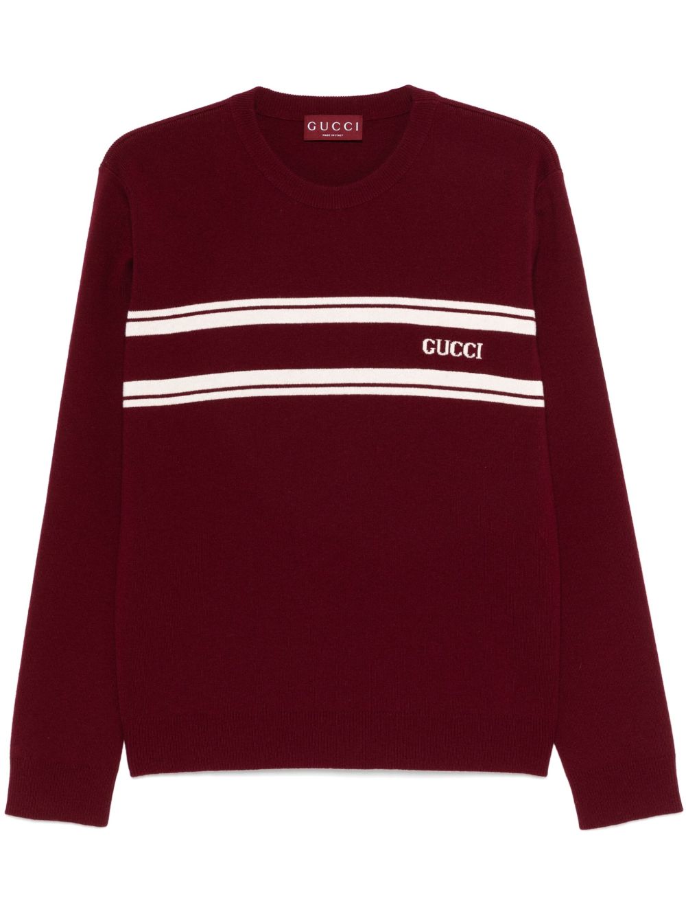 Gucci logo嵌花毛衣 - 红色