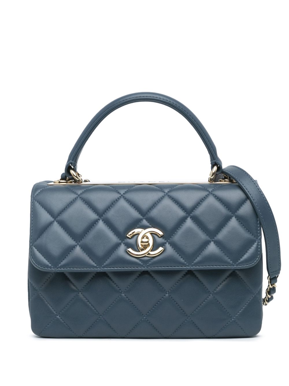 CHANEL Pre-Owned Trendy CC Flap 小号小羊皮斜挎包（2016-2017年典藏款） - 蓝色