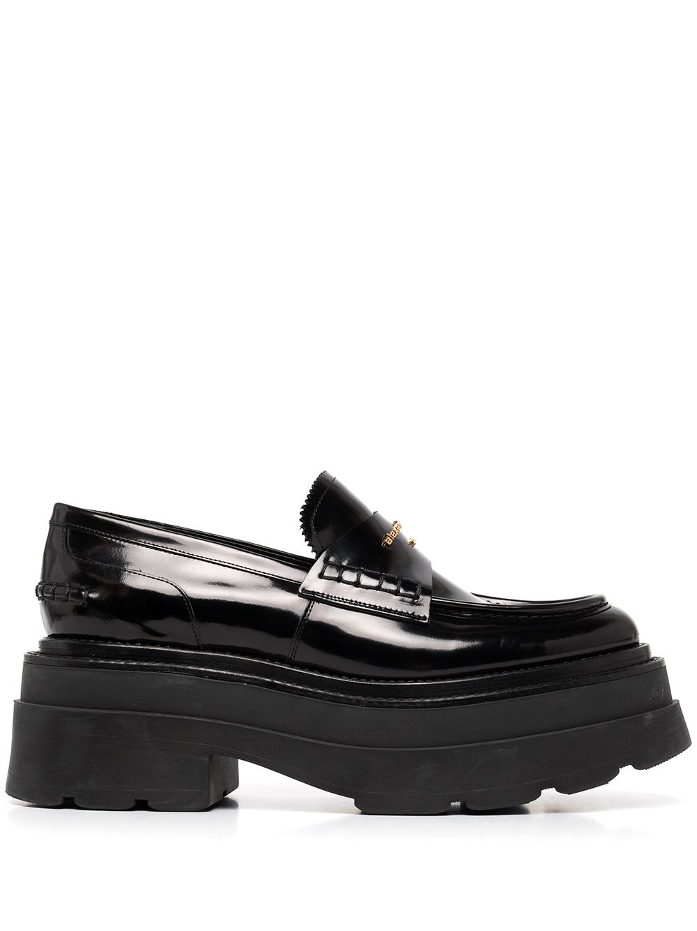Alexander Wang 厚底皮质乐福鞋 - 黑色