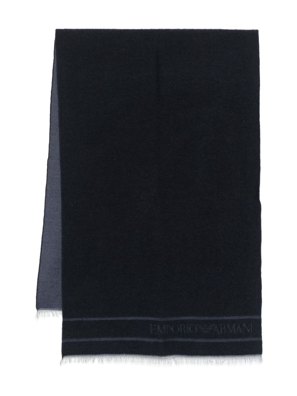 Emporio Armani logo提花围巾 - 蓝色