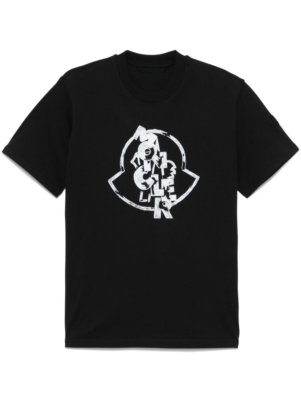 Moncler logo印花T恤 - 黑色