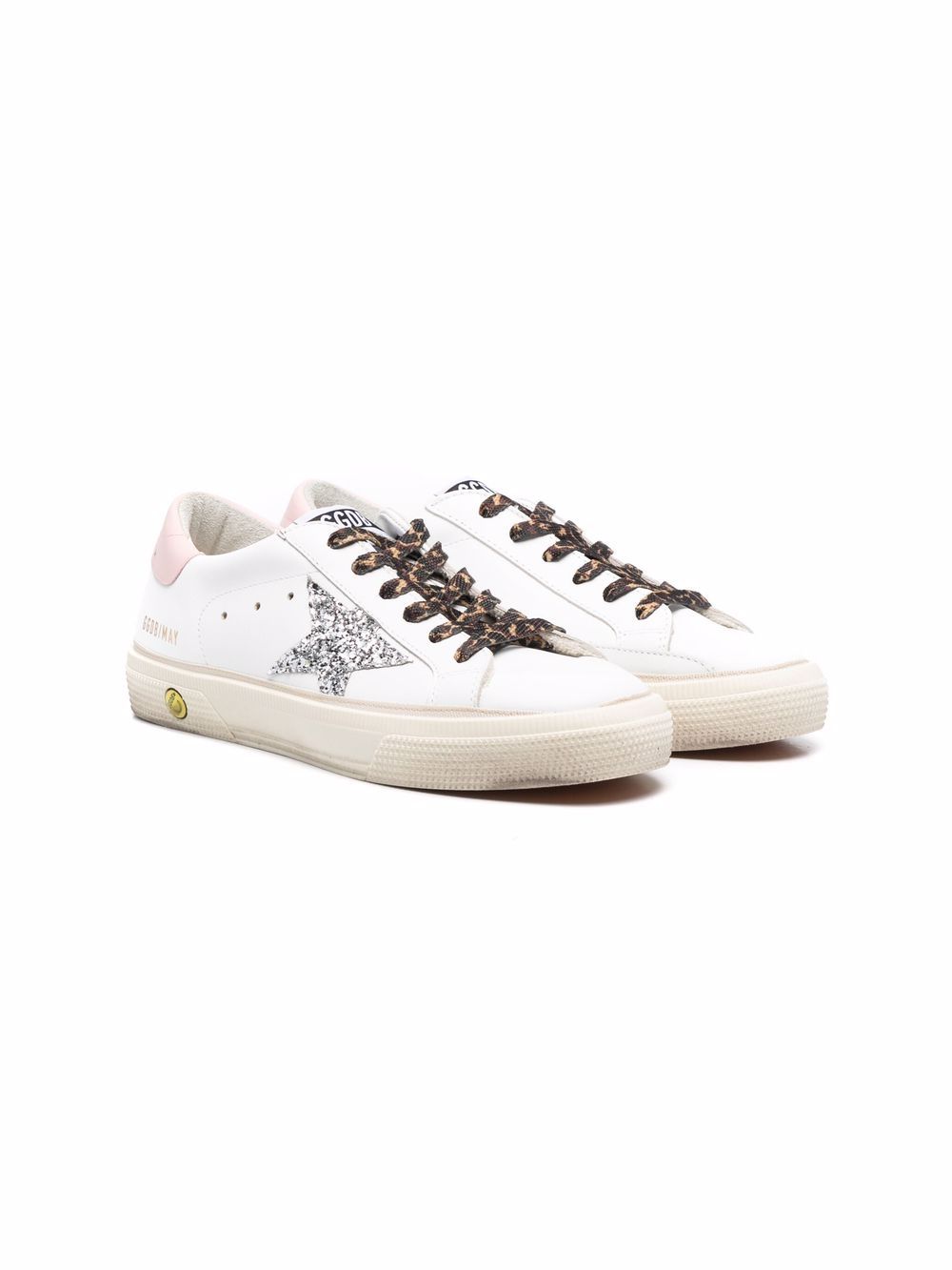 Golden Goose Kids 亮片金葱星星板鞋 - 白色