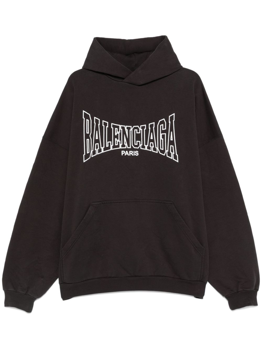 Balenciaga logo印花连帽衫 - 黑色