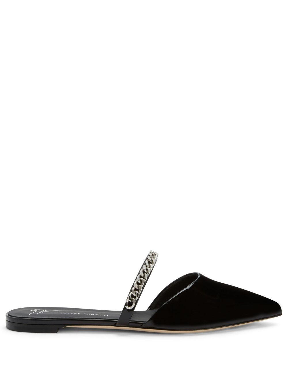 Giuseppe Zanotti Laurette 搭链细节穆勒鞋 - 黑色