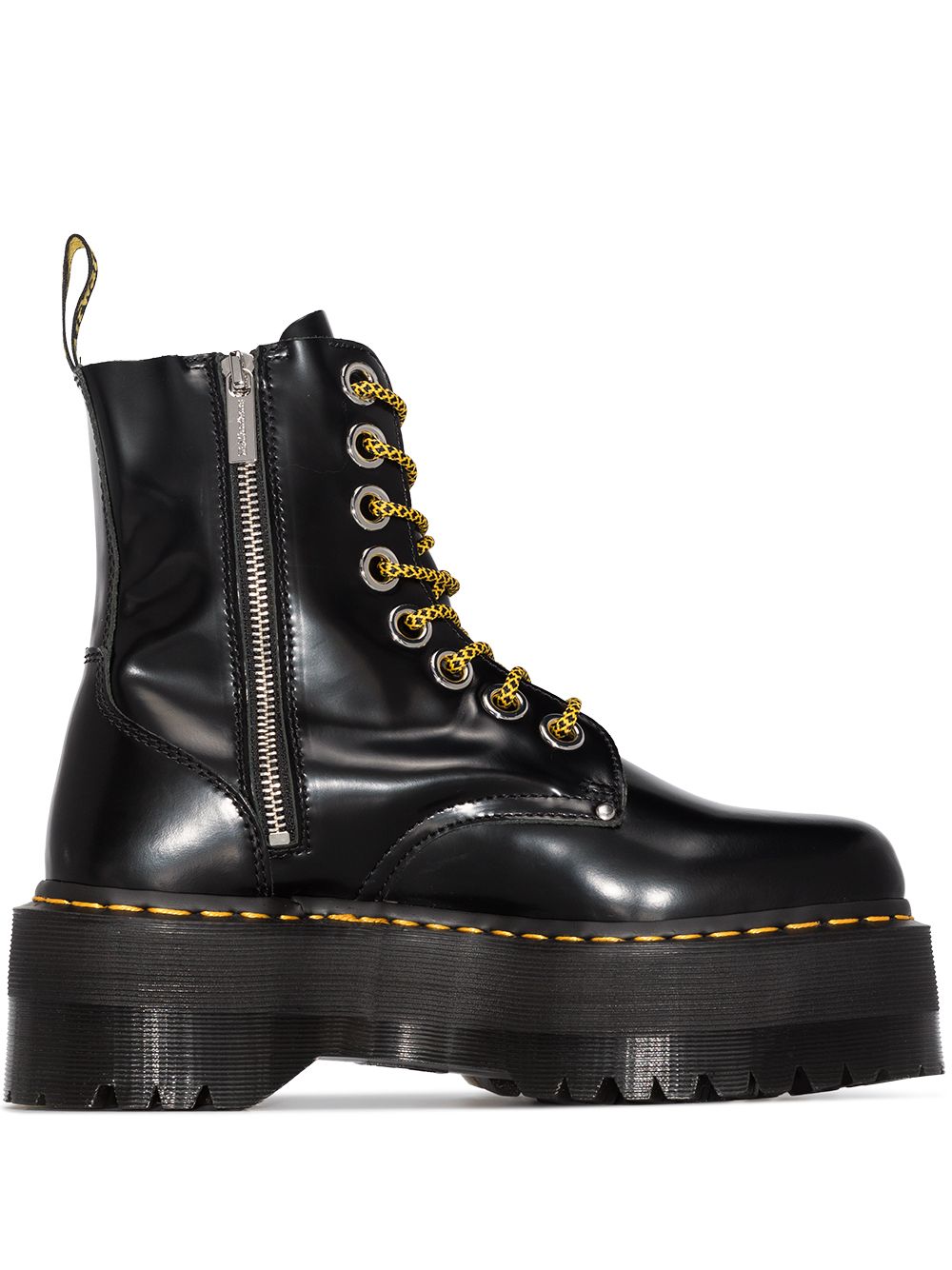 Dr. Martens Jadon 厚底皮质短靴 - 黑色