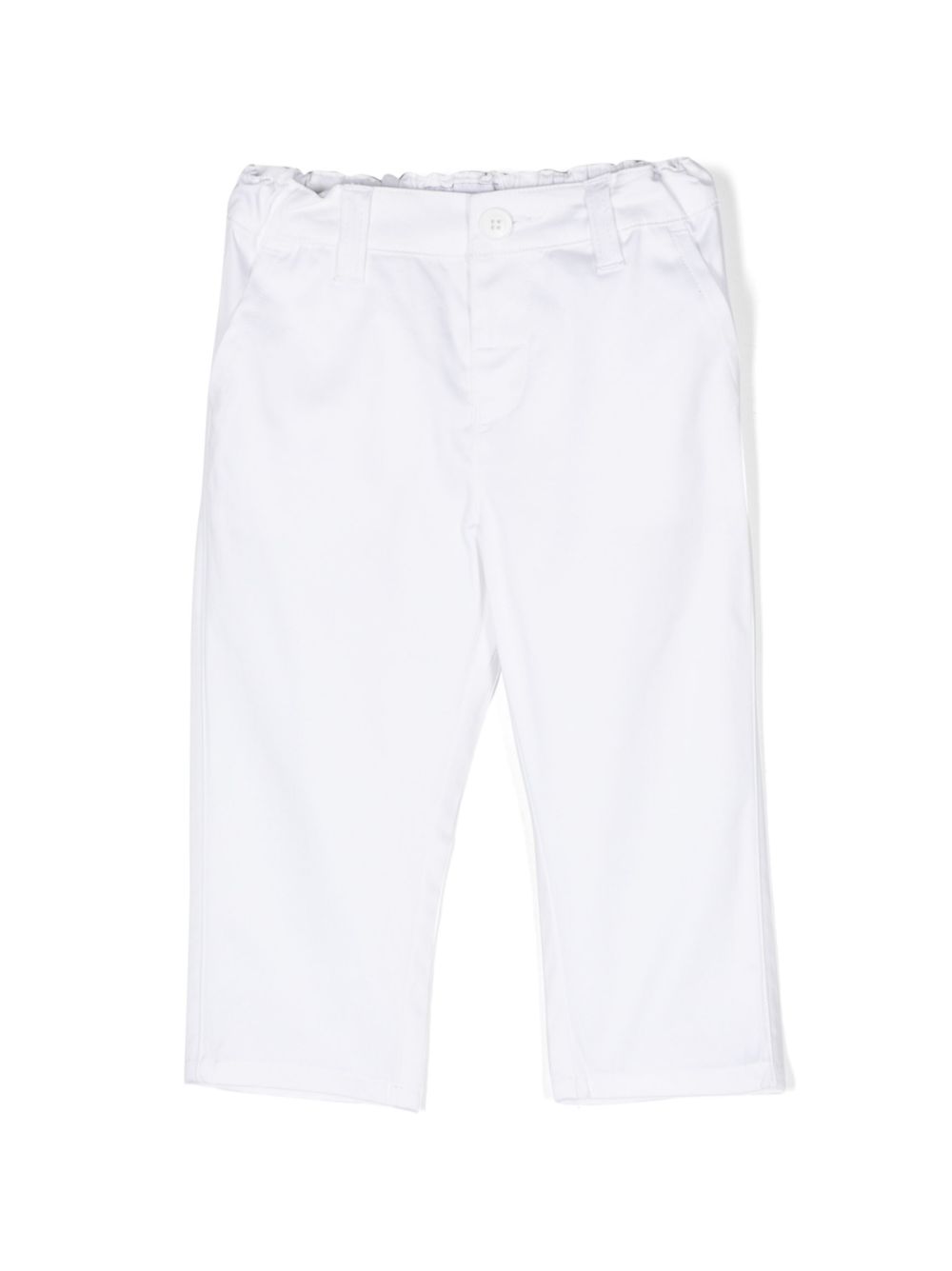 Emporio Armani Kids logo标牌长裤 - 白色