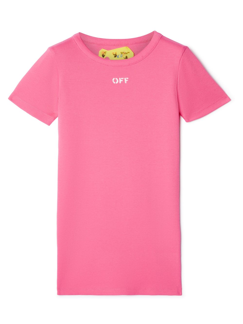 Off-White Kids Off Stamp 罗纹连衣裙 - 粉色