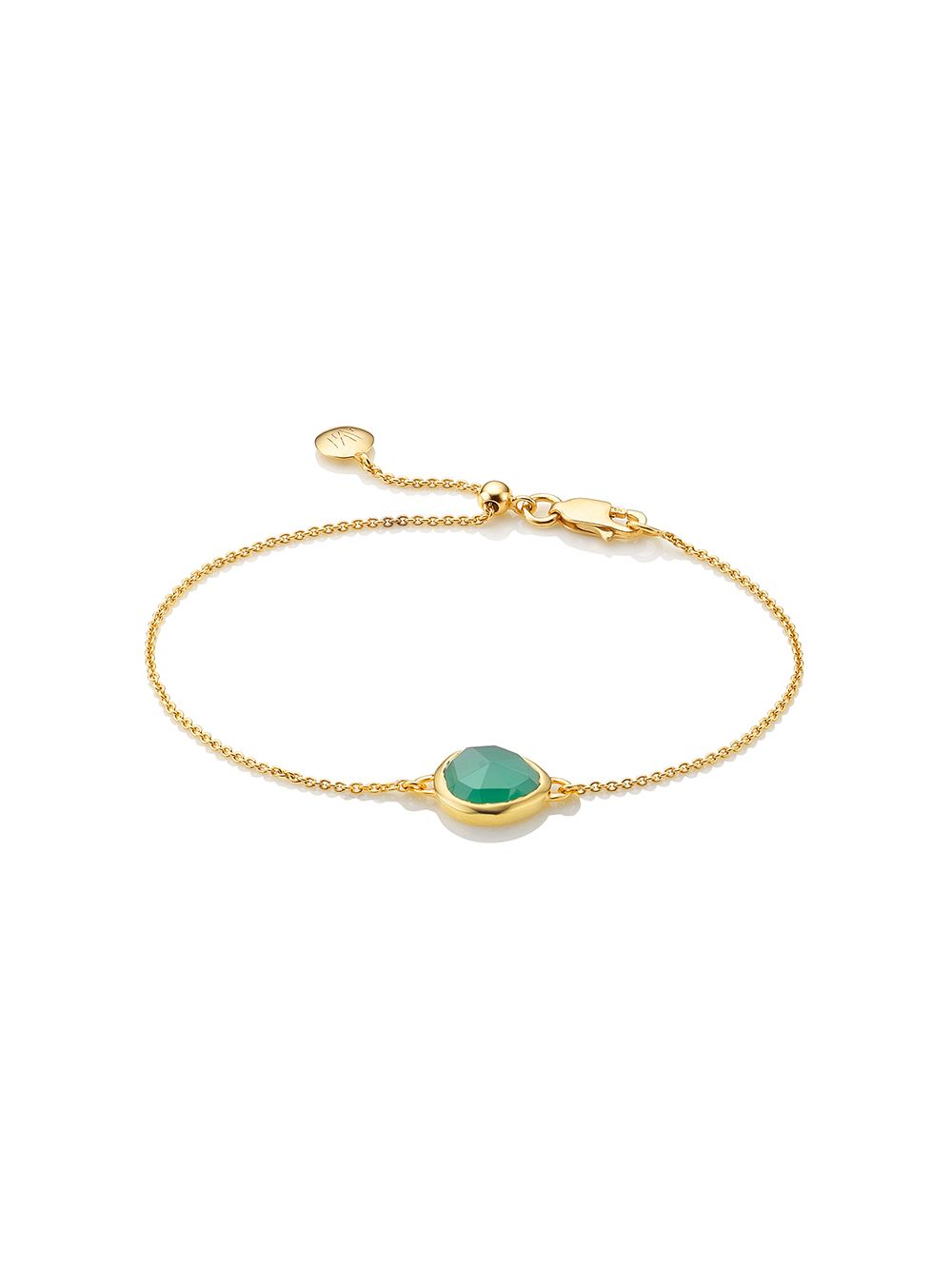 Monica Vinader GP Siren Fine Chain Green Onyx手链 - 金色