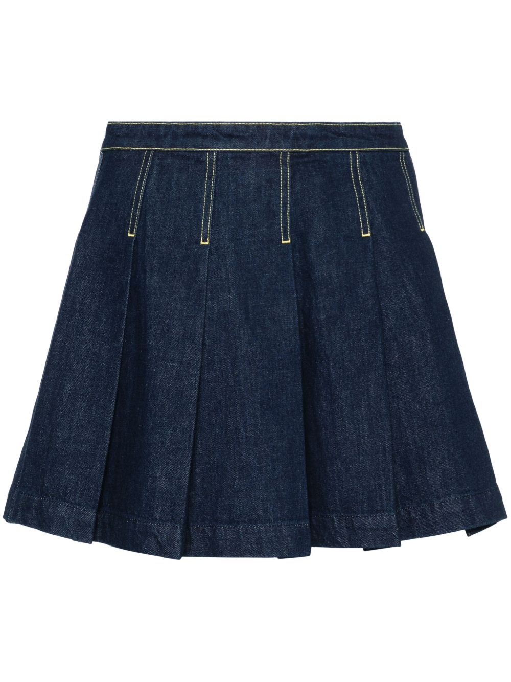 Kenzo 褶饰迷你牛仔半身裙 - 蓝色