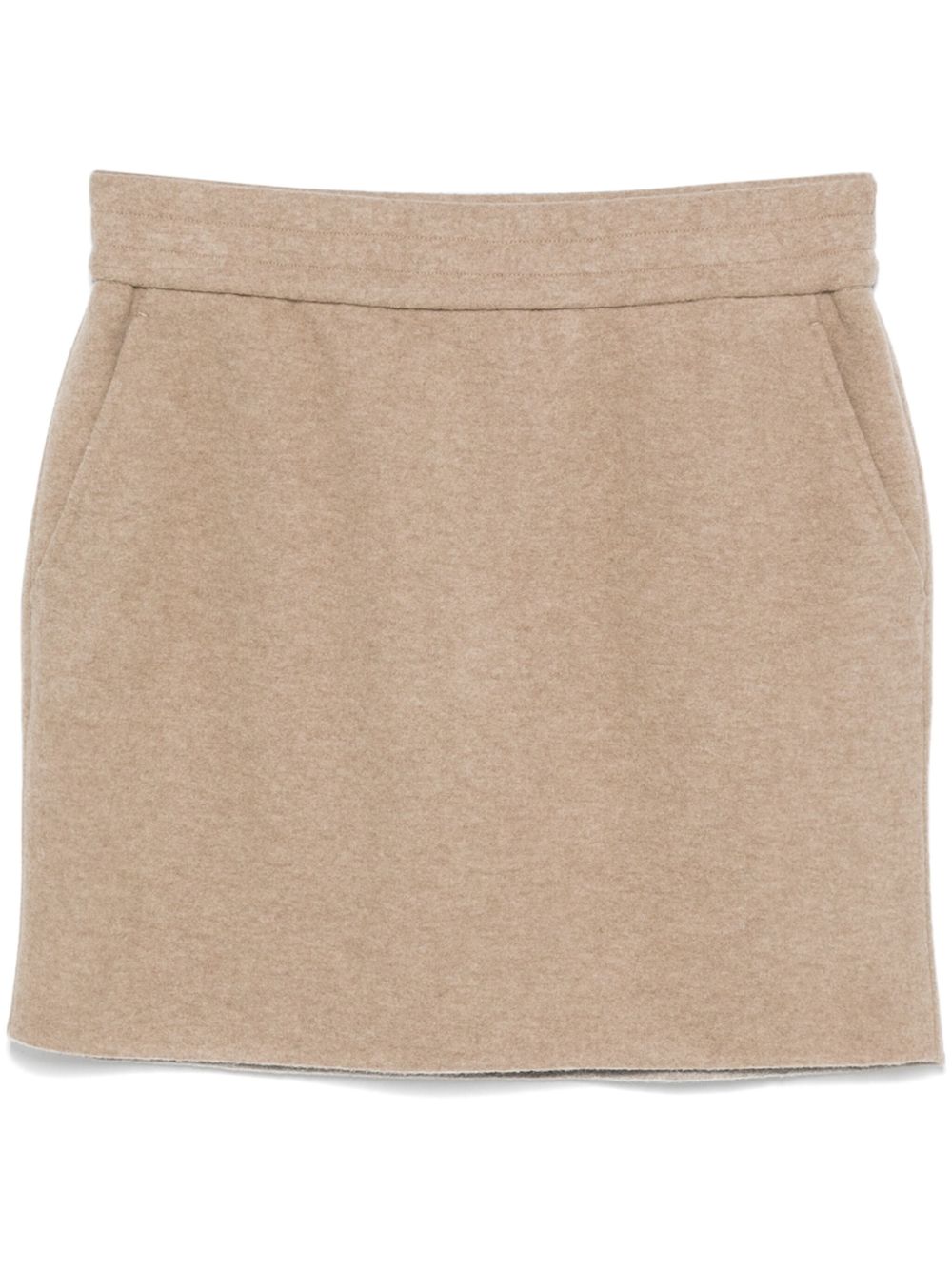 Max Mara logo刺绣迷你半身裙 - 中性色