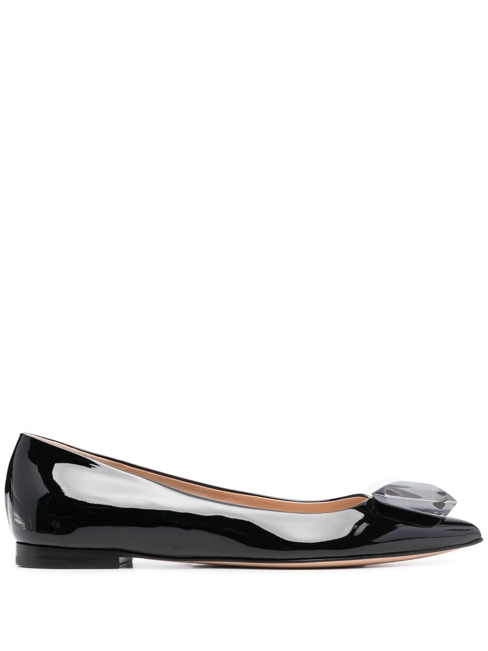 Gianvito Rossi Jaipur 晶饰低跟鞋 - 黑色