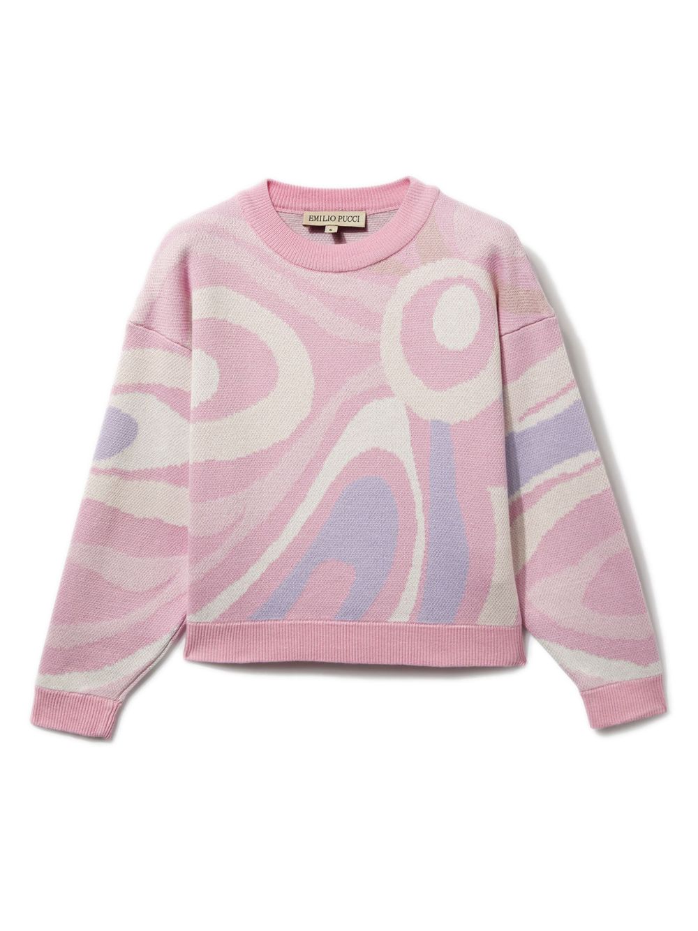 PUCCI Junior Marmo 嵌花毛衣 - 粉色