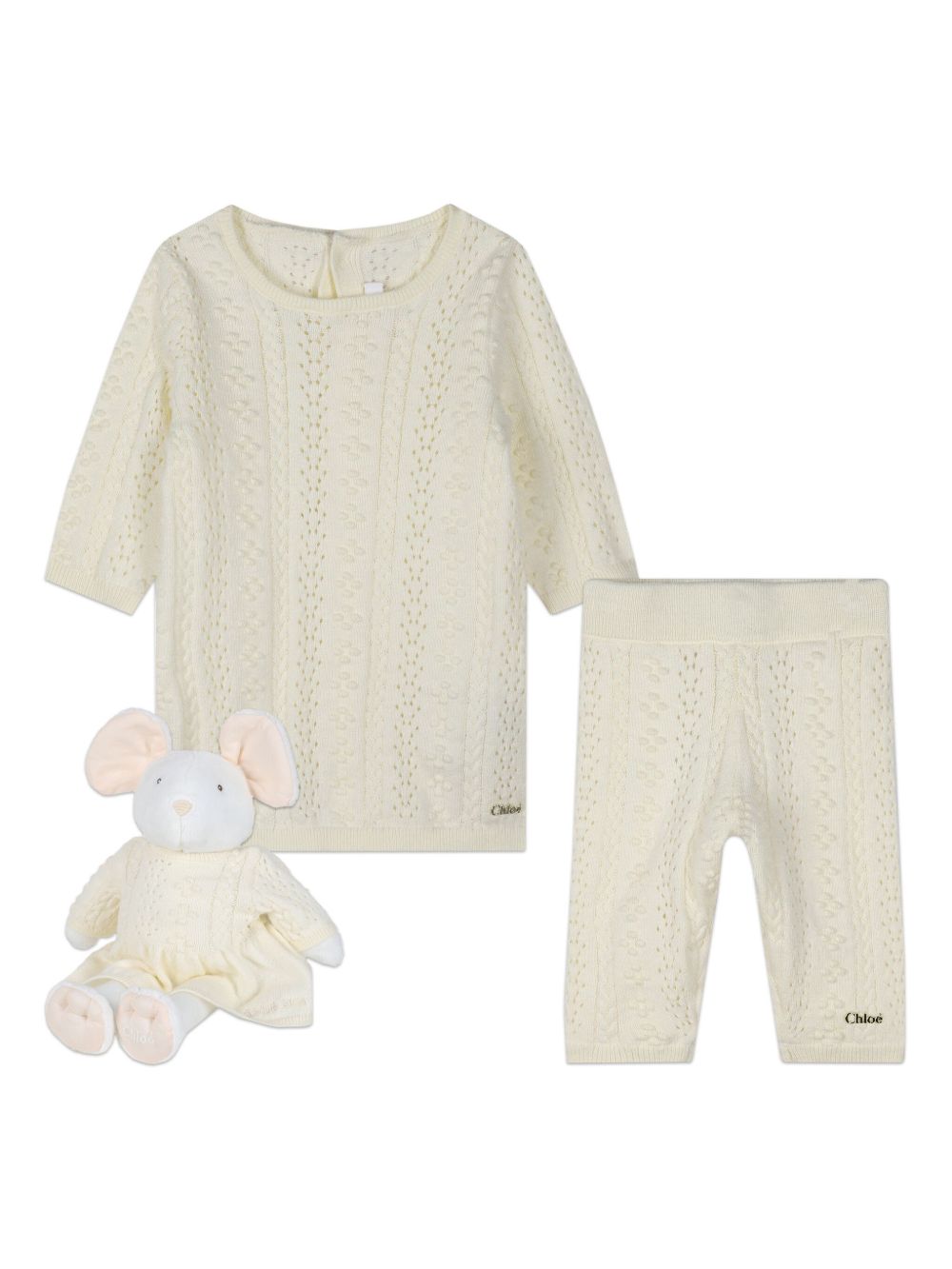 Chloé Kids 棉羊毛套装 - 中性色