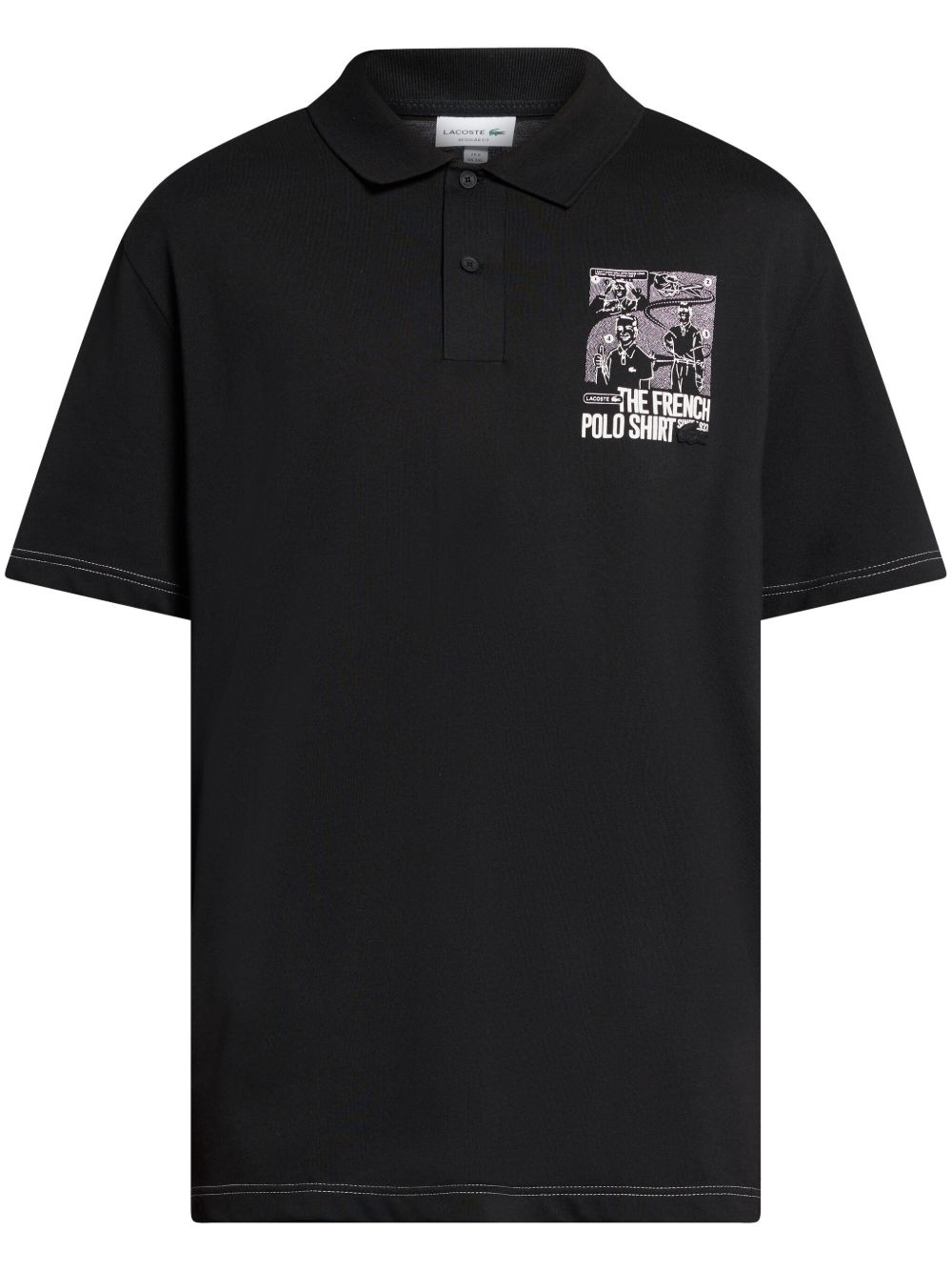 Lacoste Movement 图案印花polo衫 - 黑色