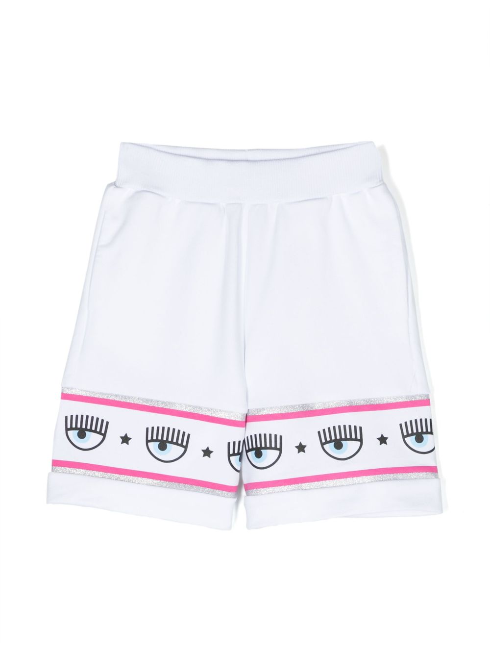 Chiara Ferragni Kids logo饰带运动短裤 - 白色