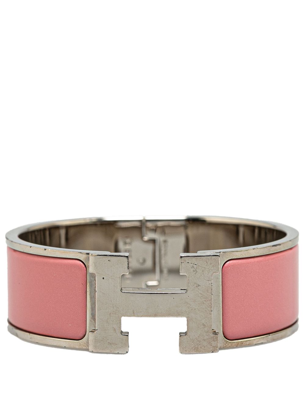 Hermès Pre-Owned Wide Enamel Clic Clac H PM 手链（1990-2023年典藏款） - 粉色