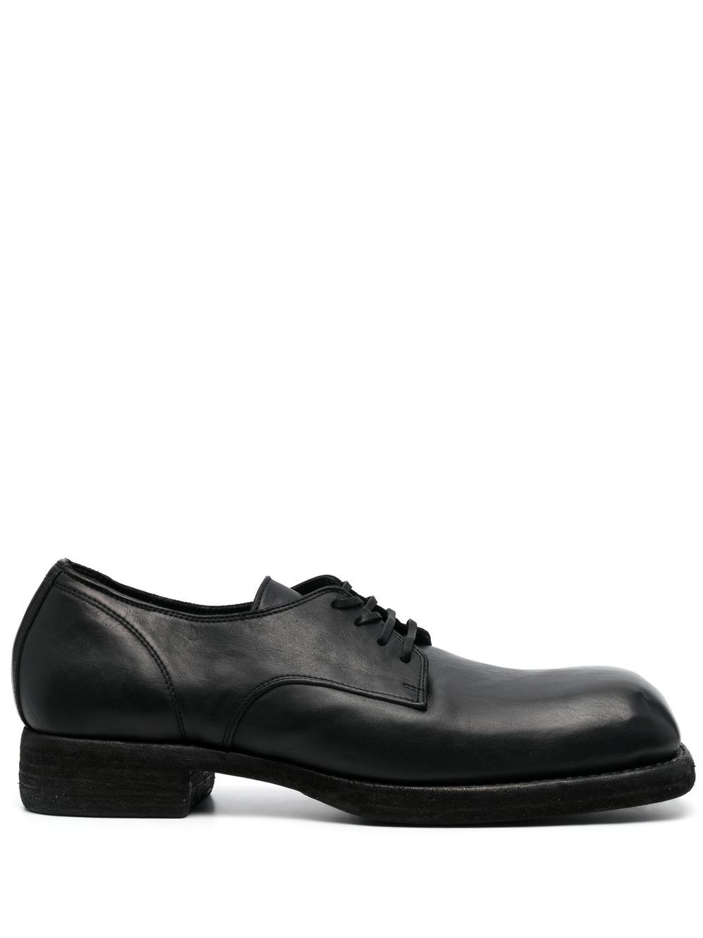 Guidi 皮质系带鞋 - 黑色
